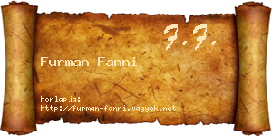 Furman Fanni névjegykártya